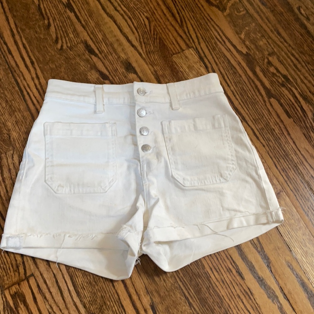 Madewell white denim shorts high rise